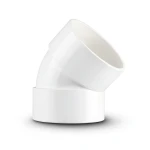كوع UPVC زاوية 45° مقاس 1 انش لون ابيض