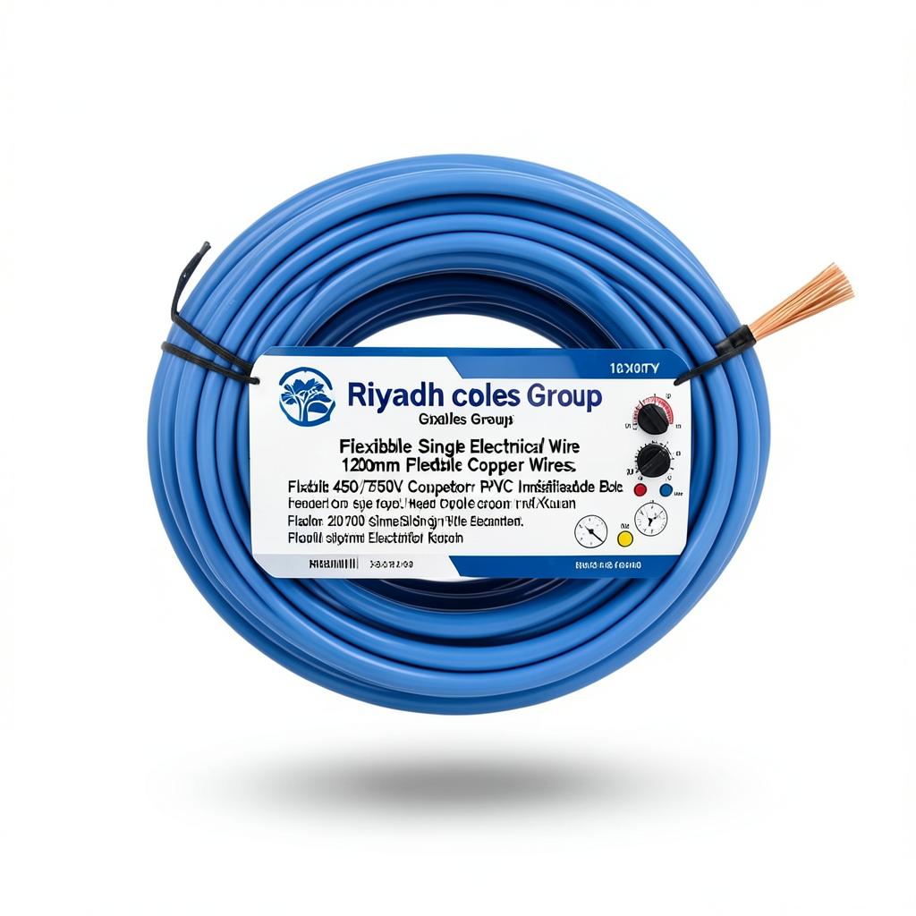 سلك كهربائي مفرد مرن 120mm 450/750 فولت نحاس عزل PVC أزرق | مجموعة كابلات الرياض