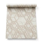 Spanish Wallpaper Pale Beige Color Geometric Design, Size 10mx0.53m