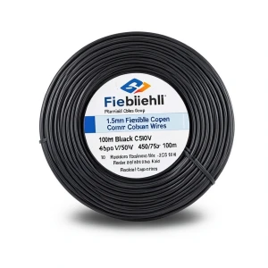 سلك 1.5mm نحاس شعر مرن 450/750 فولت 100 متر لون أسود | مجموعة كابلات الرياض