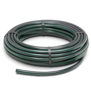 لفة أنابيب بلاستيك HDPE ضغط 15.7 بار PE 63 قطر خارجي 110 مم SDR 6 أسود مع خط أخضر