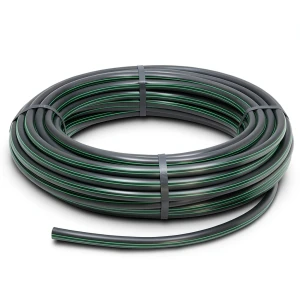 HDPE Plastic Coil Pipe Nominal Pressure 15.7 Bar PE 63 OD 125 mm SDR 6 Black with Green Stripes