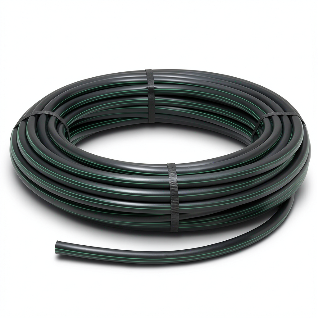 لفة أنابيب بلاستيك HDPE ضغط اسمي 9.8 بار PE 63 قطر خارجي 25 مم SDR 9 لون أسود