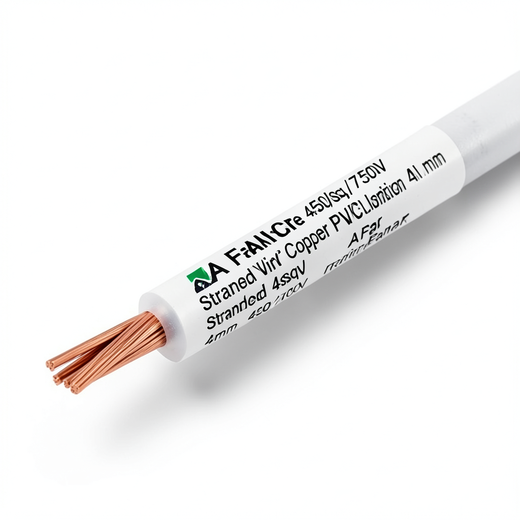 سلك مجدول 4 مم2 450/750 فولت موصل نحاس عازل PVC أبيض | شركة الفنار