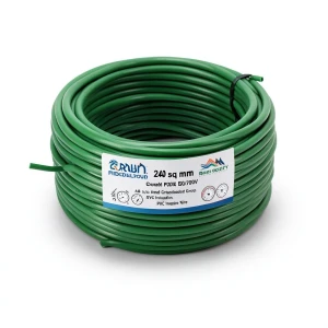 Copper Stranded Electric Wire 240 sq mm 450/750V PVC Insulation Green | Riyadh Cables Group