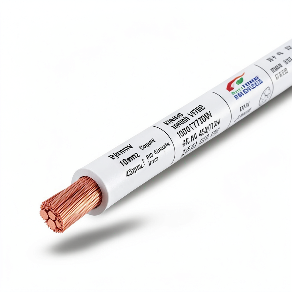 سلك مجدول 10 ملم 450/750 فولت، موصل نحاس، عزل PVC لون ابيض | مجموعة كابلات الرياض