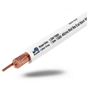 سلك مجدول 1.5 ملي 450/750 فولت، موصل نحاس، عزل PVC لون ابيض | مجموعة كابلات الرياض