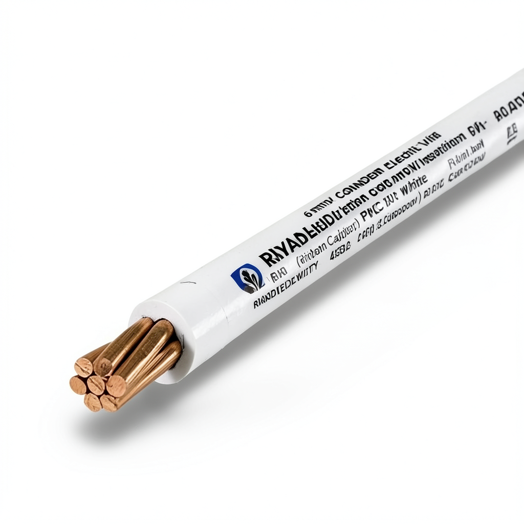 Stranded Electric Wire 6mm² 450/750V Copper Conductor PVC Insulation White | Riyadh Cables Group