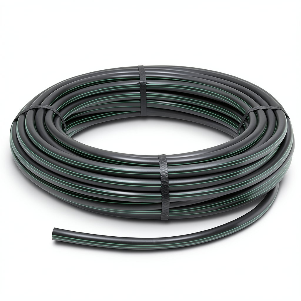 HDPE Coil Pipe Pressure 15.7 Bar PE 63 Size 75 mm SDR 6 Black