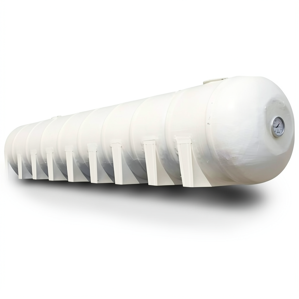 Water Tank Marjan Horizontal Fiberglass 15000 Liter Capacity, Diameter 200 cm, Length 524 cm