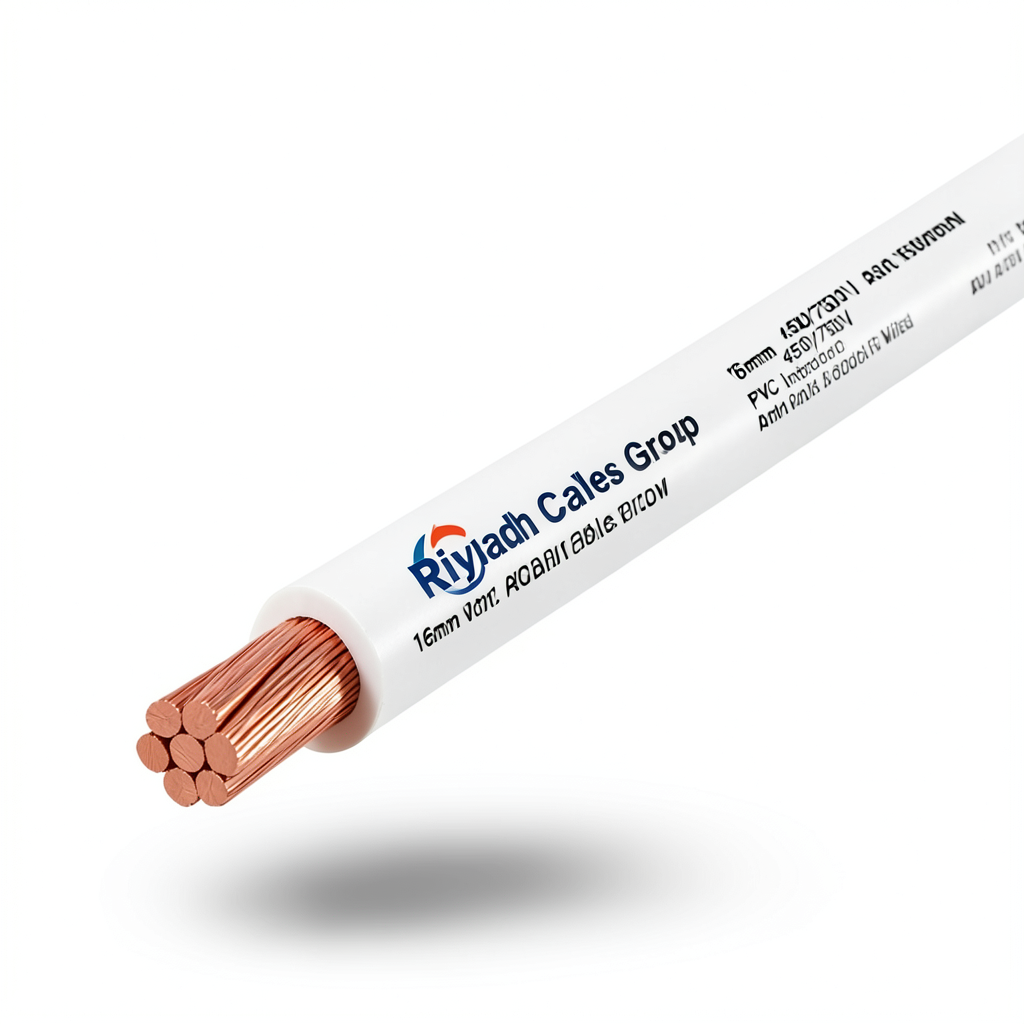 Stranded Wire 16mm 450/750 Volts Copper Conductor PVC Insulation White | Riyadh Cables Group