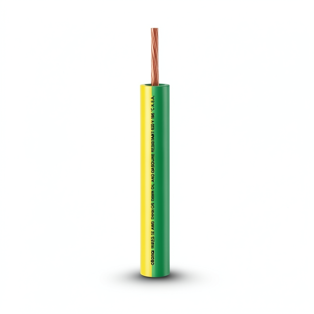 كابل نحاس THHN/THWN معزول بمادة PVC 105° قطر 3.4 مم 600 فولت طول 2500 قدم أصفر مع الأخضر | شركة الفنار