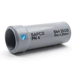 UPVC Pipes PN 4 Bar Size 200 mm Thickness 4 mm Gray Color | SAPPCO