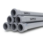 UPVC Pipes PN 4 Bar Size 200 mm Thickness 4 mm Gray Color | SAPPCO