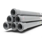 UPVC Pipes PN 4 Bar Size 225 mm Thickness 4.5 mm Gray Color | SAPPCO