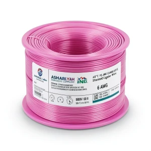 6 AWG Stranded Tinned Copper Wire, PVC Insulation 105°C, Pink, 600V, 500 Ft | Asharqiyah Cables Company for Industry