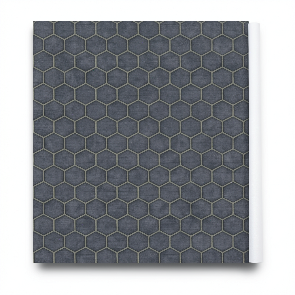 Italian Geometric Wall Covering 10m x 0.73m Dark Gray, Model 45125