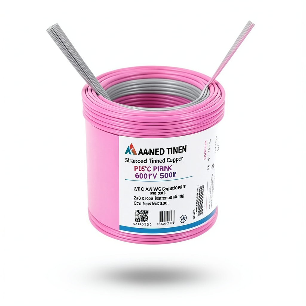 سلك نحاس مجدول 2/0 AWG مطلي بالقصدير عزل PVC 105°C زهرى 600 فولت 500 قدم | شركة كابلات الشرقية للصناعة