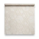 Spanish Wallpaper Pale Beige Color Geometric Design, Size 10mx0.53m