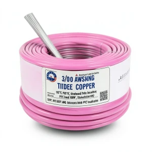 سلك كهرباء نحاس مجدول 3/0 AWG مطلي بالقصدير، معزول PVC 105°C، زهرى، 600 فولت، 500 قدم | شركة كابلات الشرقية للصناعة