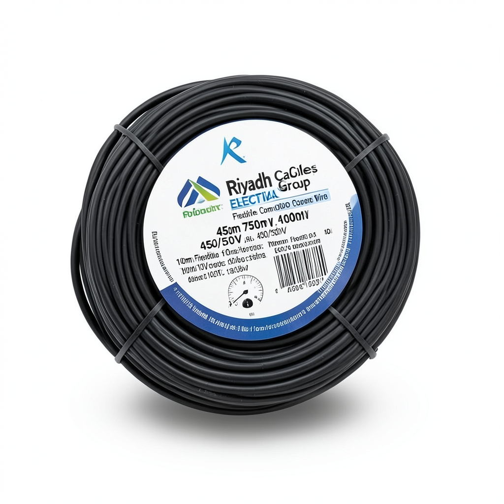 16mm Flexible Copper Electric Wire, 450/750V, 100m Length, Black | Riyadh Cables Group