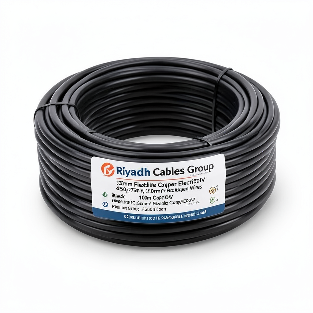 35mm Flexible Copper Electric Wire, 450/750V, 100m Coil, Black | Riyadh Cables Group