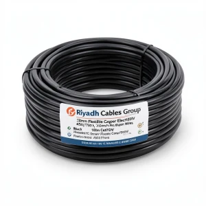 35mm Flexible Copper Electric Wire, 450/750V, 100m Coil, Black | Riyadh Cables Group
