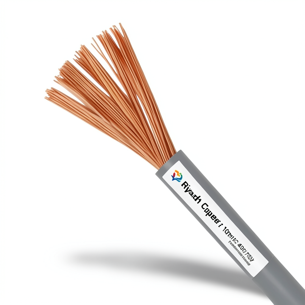 10mm2 Copper Flexible Wire 450/750 volts, PVC Insulation 1mm Thickness, Gray | Riyadh Cables Group