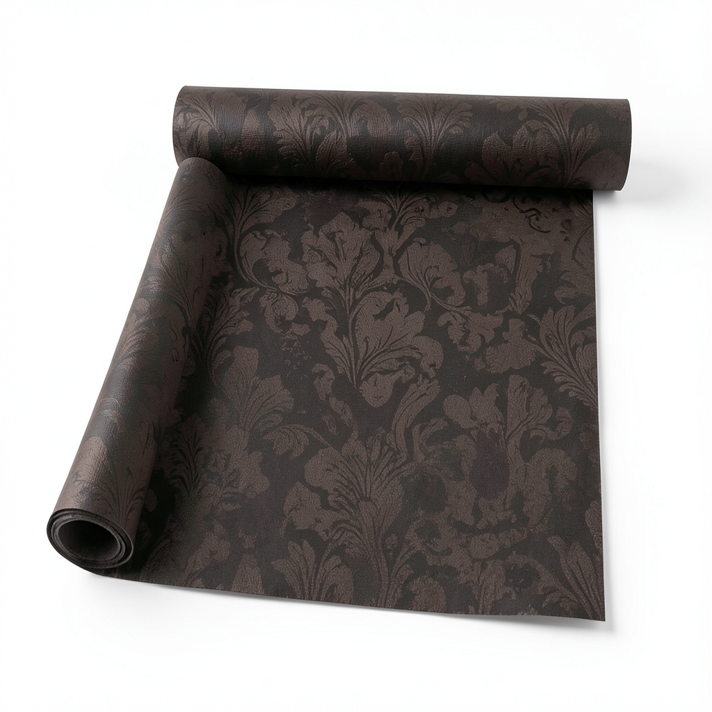 Italian Wallpaper Patterned Design Dark Brown, Size 10m x 1.06m, Model 81772