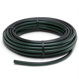 HDPE Plastic Coil Pipe Nominal Pressure 15.7 Bar PE 63 OD 160 mm SDR 6 Black with Green Stripes
