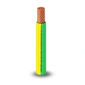 كابل نحاس THHN/THWN معزول PVC 105° قطر 4.4 مم 600 فولت طول 2500 قدم أصفر مع أخضر | شركة الفنار