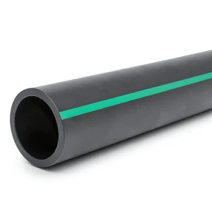 HDPE Polyethylene Pipe PN 3.9 Bar PE 63, 280 mm SDR 21 Black with Green Stripes