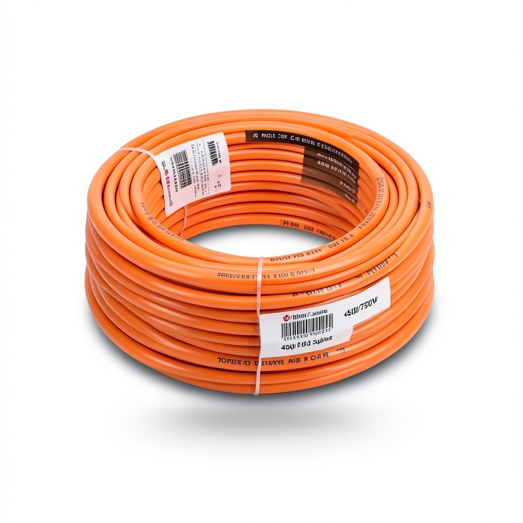 Riyadh Cables 6 sq mm Single Core Electric Wire 450/750V Flexible Copper PVC Insulated Orange
