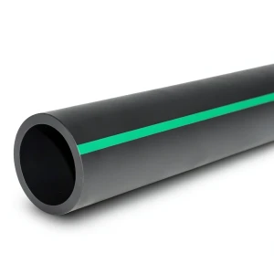 مواسير HDPE ضغط 3.9 بار PE 63 قطر خارجي 560 مم SDR 21 لون أسود مع خط أخضر
