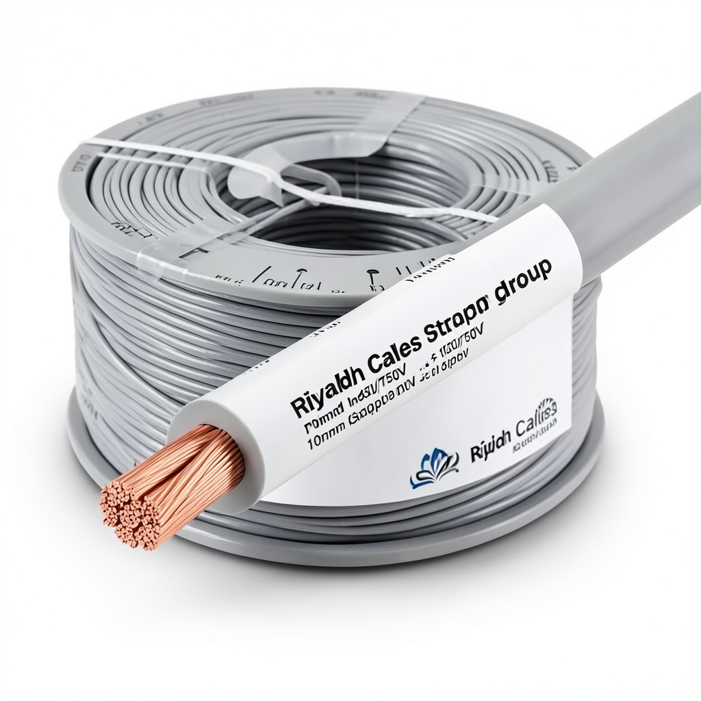 سلك مجدول نحاس معزول PVC، مقاس 10mm، 450/750 فولت، لون رمادي | مجموعة كابلات الرياض