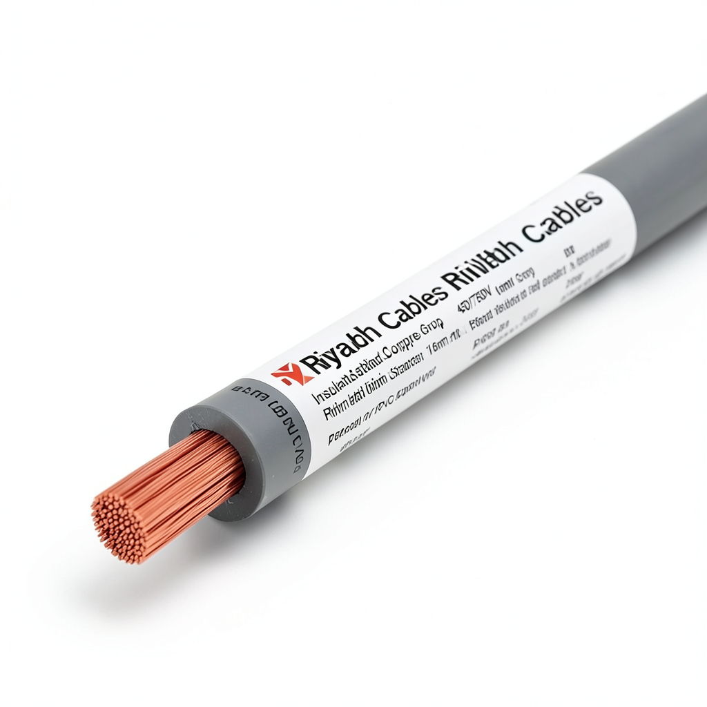 لفة سلك نحاس مجدول معزول PVC، 16 ملم، 450/750 فولت، رمادي | كابلات الرياض | مجموعة كابلات الرياض