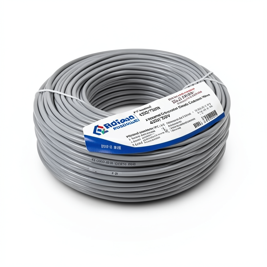 سلك كهرباء نحاس مجدول معزول PVC، 120mm، 450/750 فولت، رمادي | مجموعة كابلات الرياض