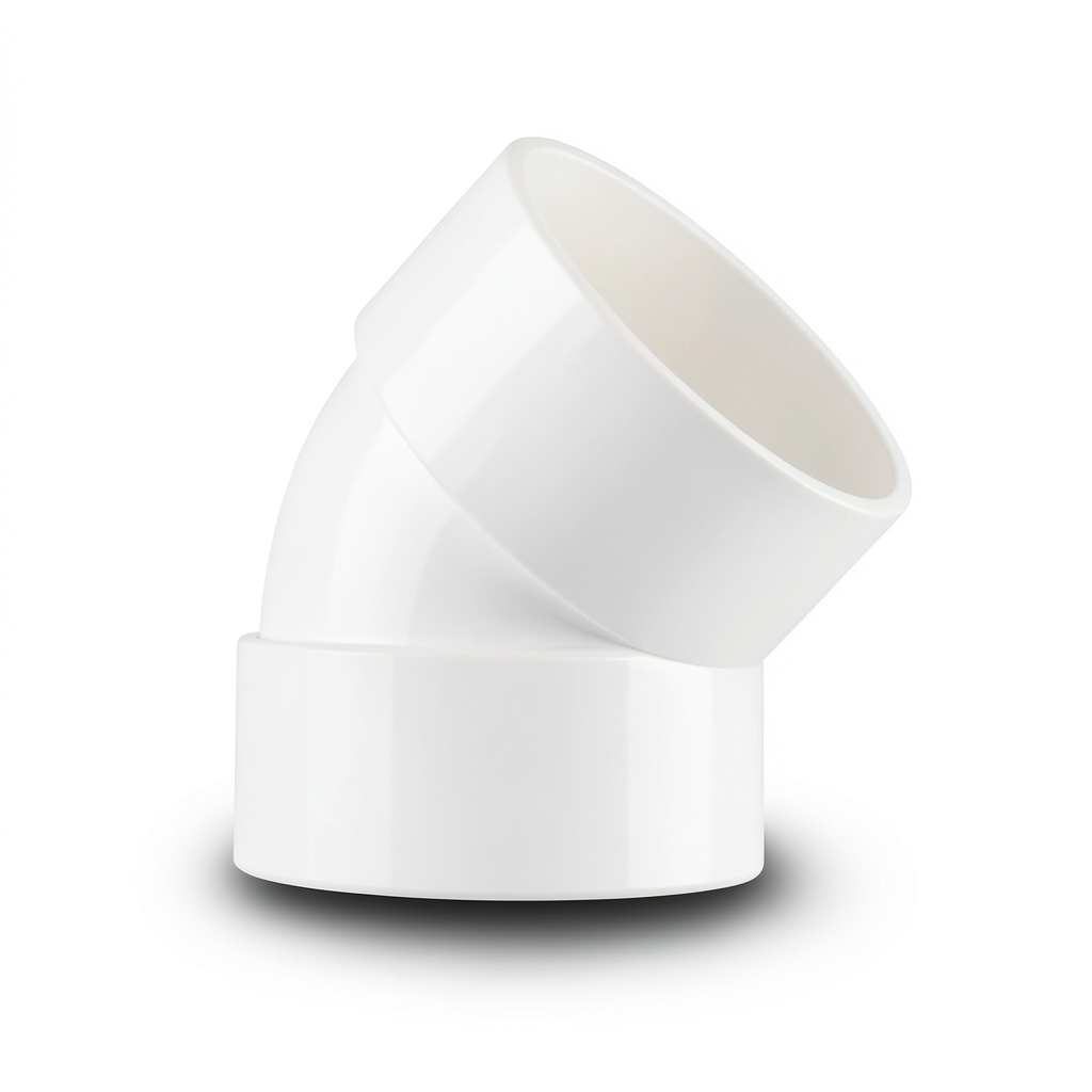 UPVC Plastic Elbow 45° 6 inch White