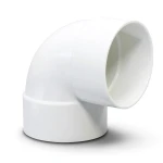 كوع بلاستيك UPVC زاوية 90° مقاس ½ 1 إنش قطر 48.26 مم لون أبيض