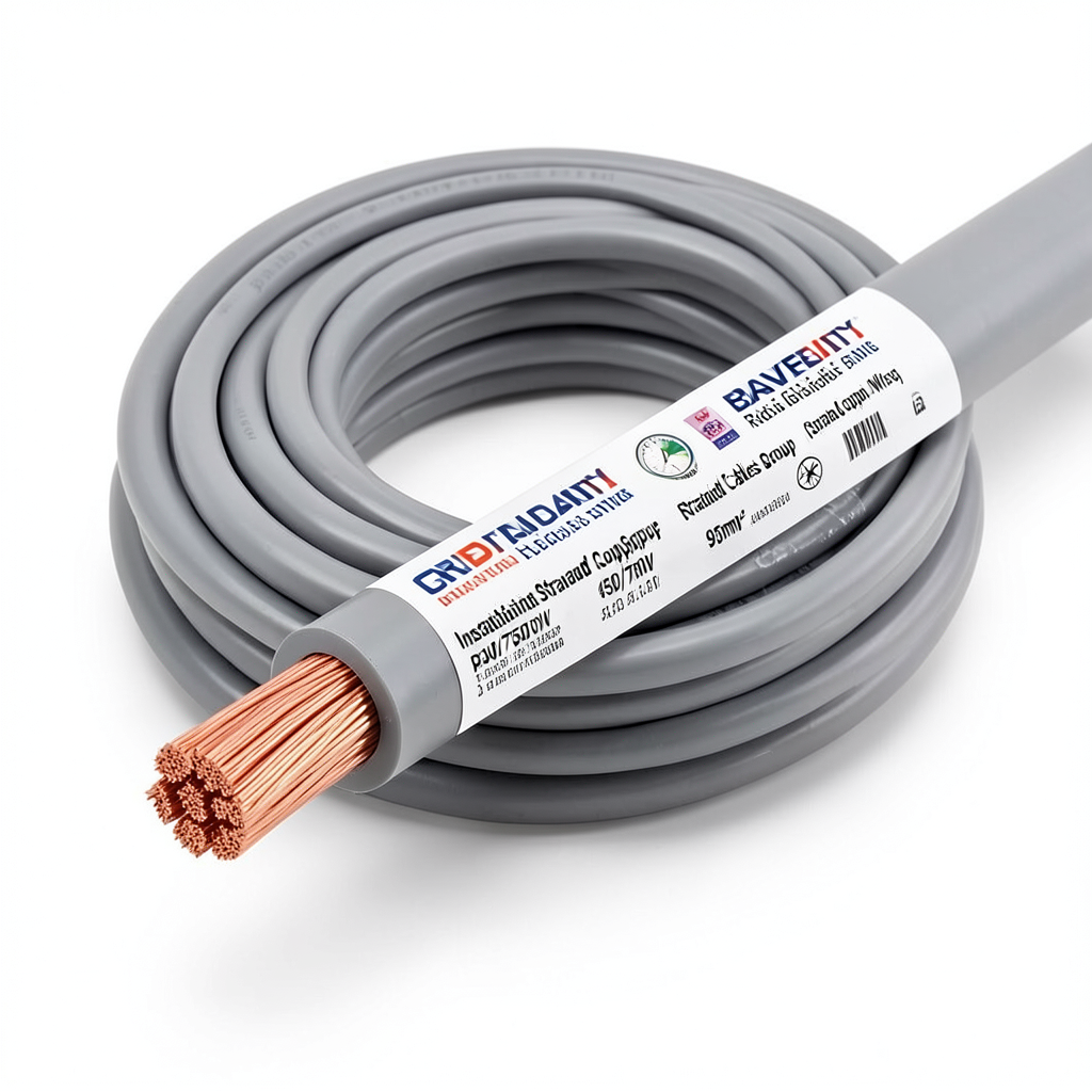 PVC Insulation Stranded Copper Wire 95mm2, 450/750V, Gray | Riyadh Cables Group