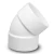 UPVC Elbow 45° ¾ inch White - Image 1