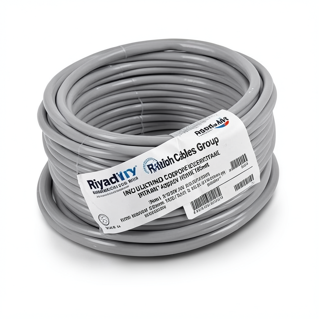 سلك كهرباء نحاس معزول PVC، مقاس 185 mm، 450/750 V، لون رمادي | مجموعة كابلات الرياض