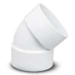 كوع UPVC زاوية 45° مقاس 1 إنش أبيض