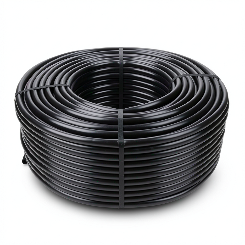 لفة أنابيب HDPE ضغط 16 بار PE 100، قطر 125 مم SDR 33، لون أسود