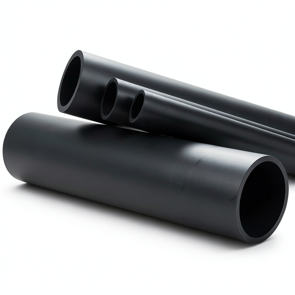 HDPE Plastic Pipe 16 Bar Pressure PE 100, 225 mm Outer Diameter, SDR 33 Black