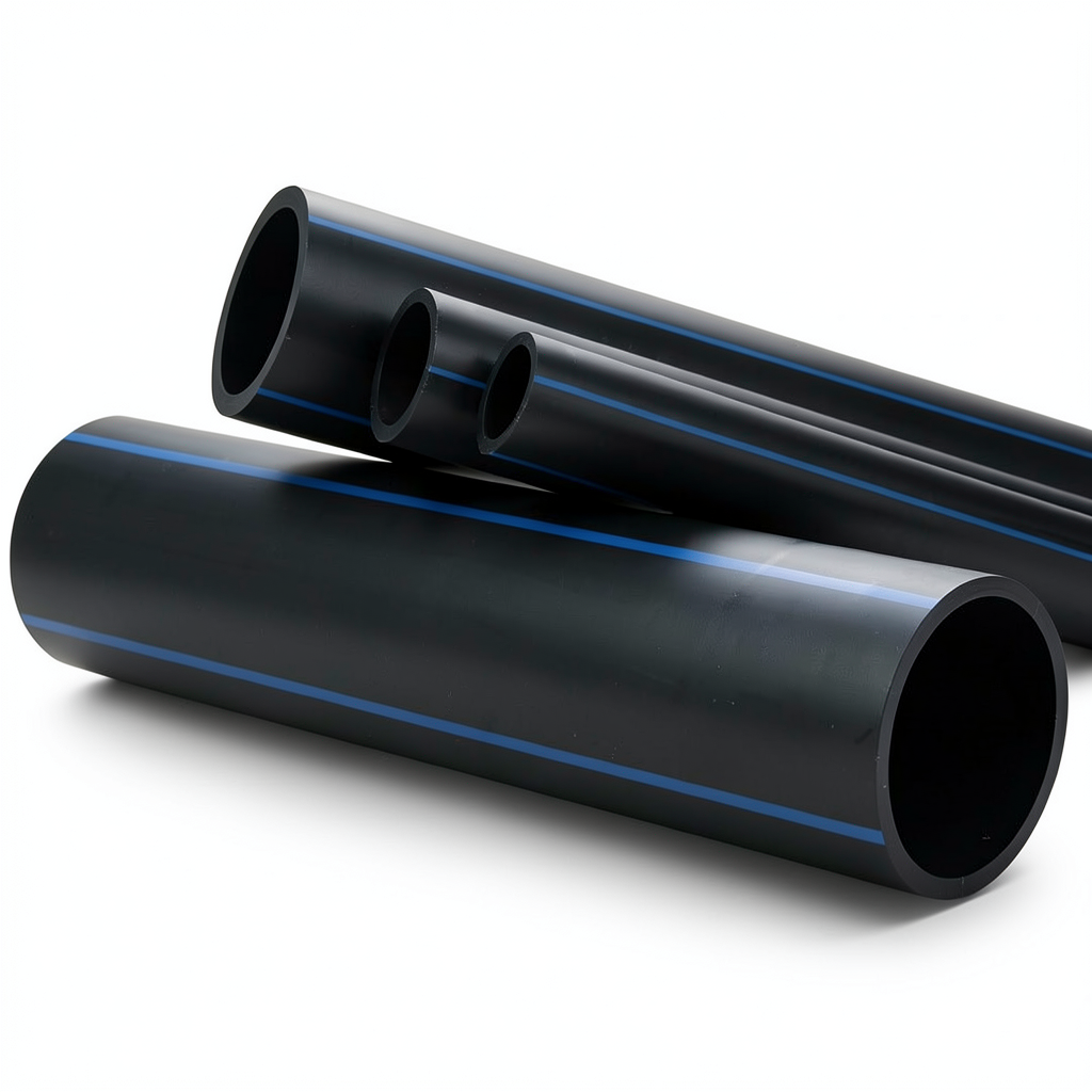 مواسير HDPE ضغط 10 بار PE 100 قطر 560 مم سماكة 33.2 مم لون اسود