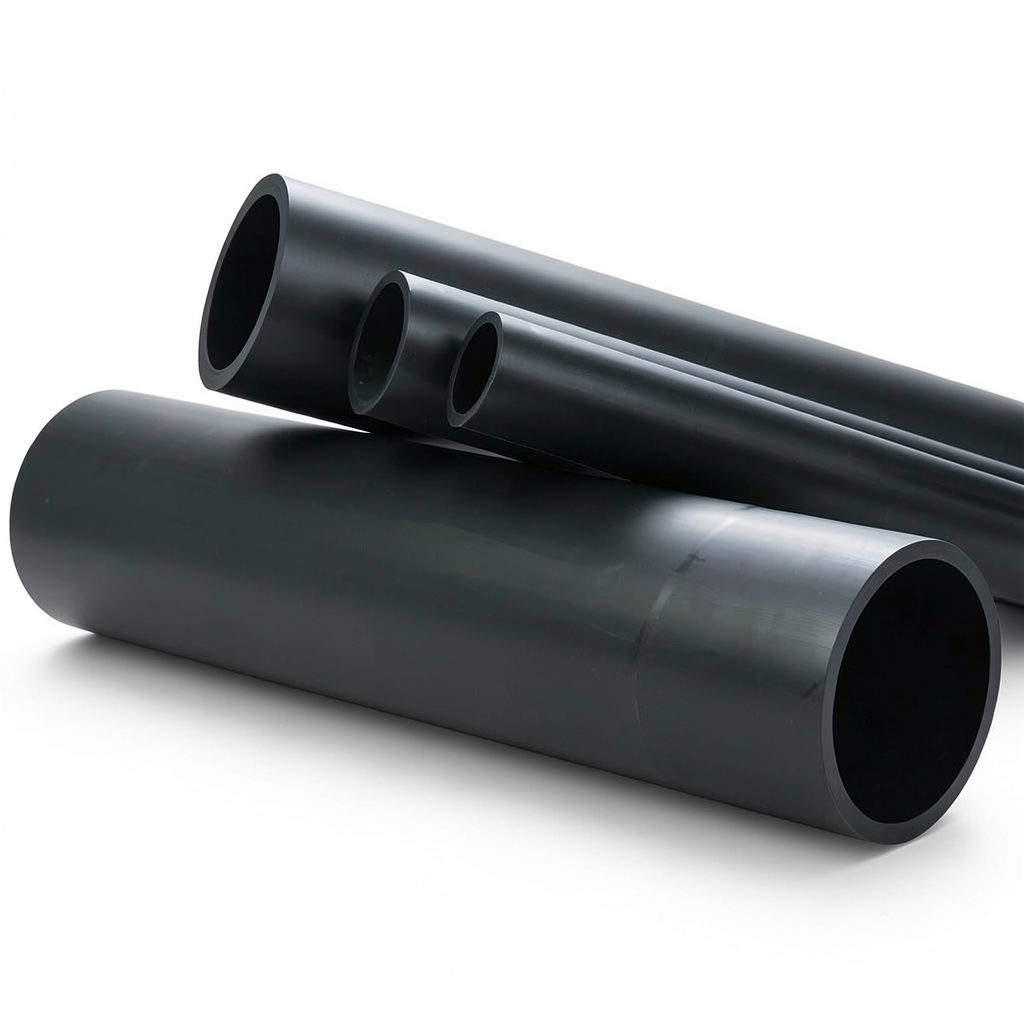 مواسير بلاستيك HDPE ضغط اسمي 10 بار PE 100 قطر خارجي 630 مم سماكة 37.4 مم اسود