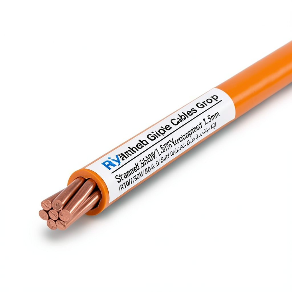 سلك مفرد مجدول 1.5 ملي 450/750 فولت موصل نحاس عزل PVC لون برتقالي | مجموعة كابلات الرياض