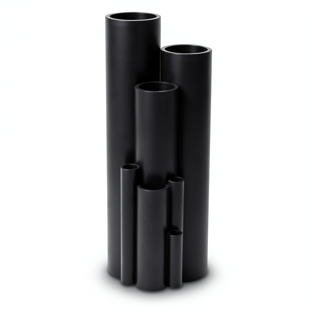 مواسير بلاستيك HDPE ضغط 3.2 بار PE 80 مقاس 110 ملم سمك 2.7 ملم لون اسود