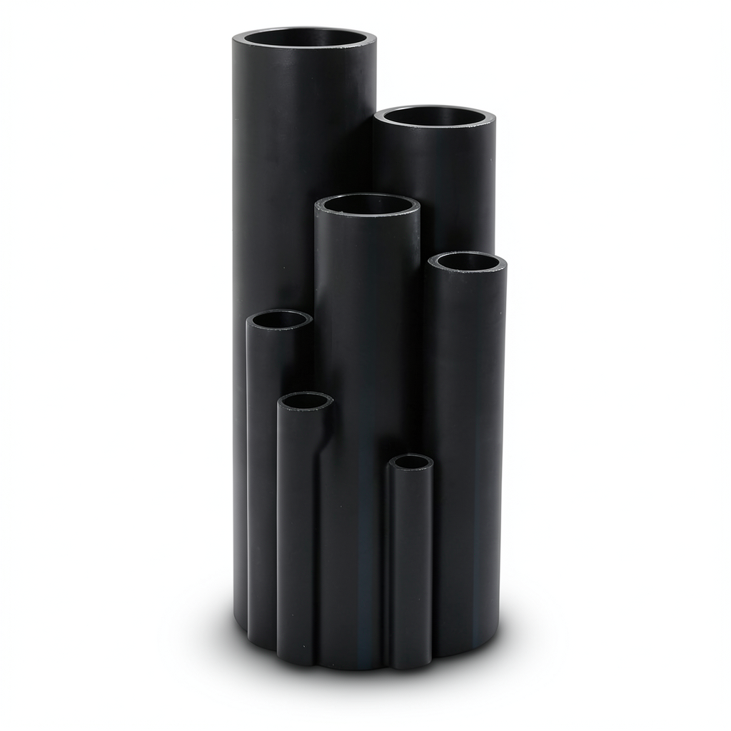 انابيب HDPE ضغط 12.5 بار PE 80 مقاس 25 مم سمك 1.9 مم لون اسود